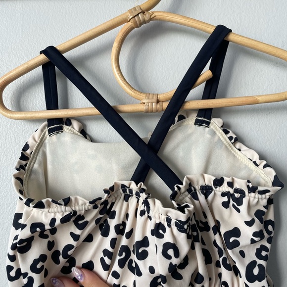 Baby Gap Cheetah Print Peplum Skirt One Piece Bathingsuit Size 5T - Picture 10 of 13